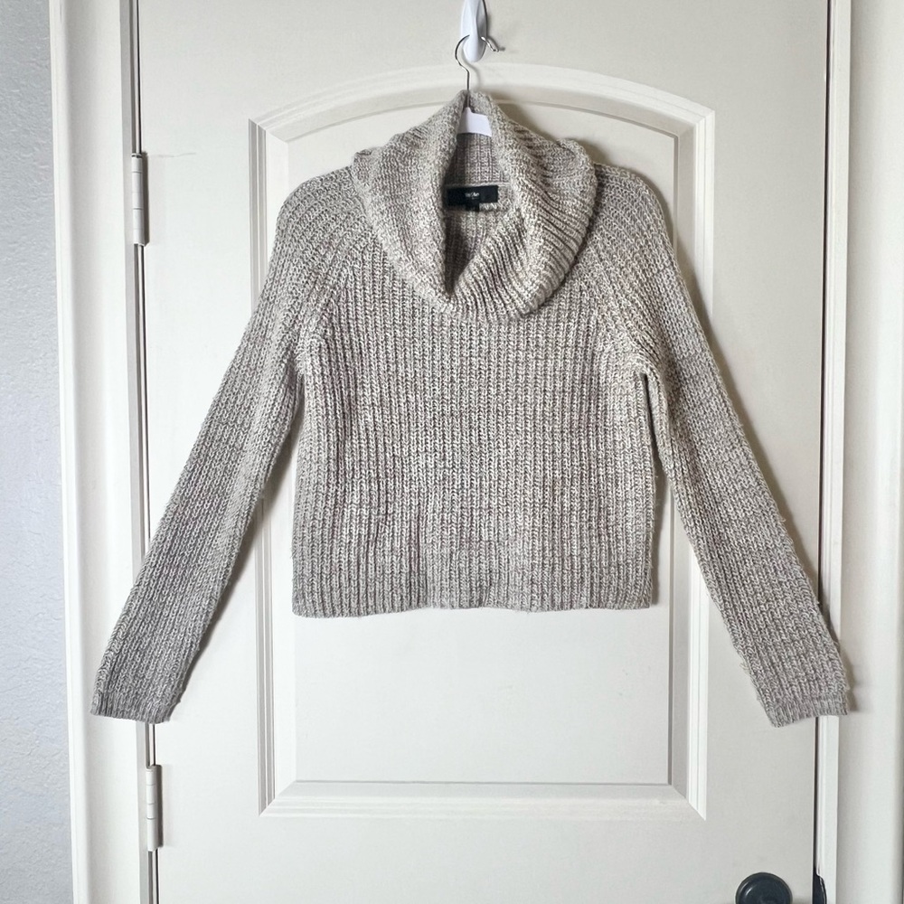 Cropped Beige Cowl neck Sweater by Mossimo